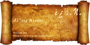 Őry Ninon névjegykártya